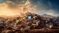 AI-Generated Gigantic Mountain of E-Waste