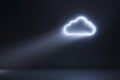 AI generated glowing cloud with prism light rays futuristic technology and cloud computing concept Royalty Free Stock Photo