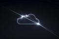 AI generated glowing cloud with prism light rays futuristic technology and cloud computing concept Royalty Free Stock Photo