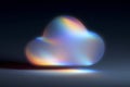 AI generated glowing cloud with prism light rays futuristic technology and cloud computing concept Royalty Free Stock Photo