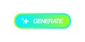 AI generated gradient neon button for artificial intelligence generate app vector design. Artificial intelligence Royalty Free Stock Photo