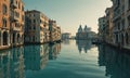 A view of a river with a city in the background. Royalty Free Stock Photo