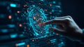 AI-generated Digital Fingerprint Scan Futuristic Technology Royalty Free Stock Photo
