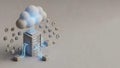 AI Generated 3D Cloud Computing and Data Server Illustration for Technology Royalty Free Stock Photo
