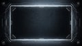 AI Generated Futuristic White Neon Tech Frame on Dark Background Royalty Free Stock Photo