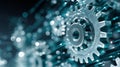 AI Generated Futuristic Metallic Gears Mechanism with Motion Effect Royalty Free Stock Photo