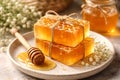 Handmade Honey Soap Bars With Honeycomb Texture For Natural Skincare And Spa Use Royalty Free Stock Photo