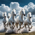 horses running in same direction Royalty Free Stock Photo