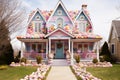 ai generated house adorned with painted Easter eggs, blooming flowers, and festive holiday decor Ideal for Happy Easter greeting