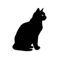 AI-Generated and Human-Refined Silhouette Vector Design: Cat Illustration Royalty Free Stock Photo