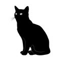 AI-Generated and Human-Refined Silhouette Vector Design: Cat Illustration Royalty Free Stock Photo