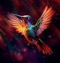 AI generated hummingbird with open wings