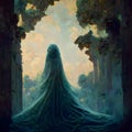 AI-generated hyper-realistic illustration of a ghost in a fantasy world