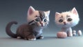 AI generated hyper realistic Illustration of two adorable kittens playing together Royalty Free Stock Photo