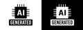 AI-Generated Icon. Artificial Intelligence Symbol, Automated Content Graphic