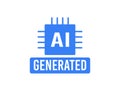 AI-Generated Icon. Artificial Intelligence Symbol, Automated Content Graphic