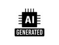 AI-Generated Icon. Artificial Intelligence Symbol, Automated Content Graphic