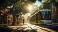 AI Generated Eco-Friendly Commute Illustrating Sustainable Transportation
