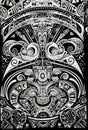 AI generated illustration of abstract background with black and white intricate design Maori culture