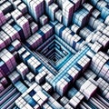 AI generated illustration of an abstract background of blue and purple cubes