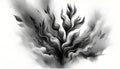 the abstract drawing of a plant is displayed in black and white Royalty Free Stock Photo