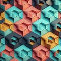 AI generated illustration of an abstract colorful background with stacked vibrant cubes