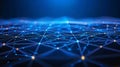 AI generated abstract digital network background with glowing data connections Royalty Free Stock Photo
