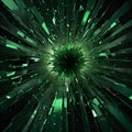 AI generated illustration of abstract green image with broken stars on dark background Royalty Free Stock Photo