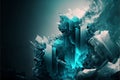 AI generated illustration of abstract ice formations with blue colors