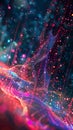 AI generated illustration of abstract multicolored lights and shimmering sparkles Royalty Free Stock Photo