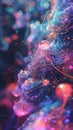 AI generated illustration of abstract multicolored lights and shimmering sparkles Royalty Free Stock Photo