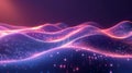 AI generated illustration of an abstract purple background with dynamic lines and lights in motion Royalty Free Stock Photo