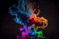 abstract colorful smoke - AI generated rainbow colored background - vapor and cigarette smoke concept Royalty Free Stock Photo