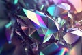 AI generated illustration of an abstract and shiny iridescent holographic crystal background