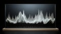 AI generated illustration of abstract soundwaves on a dark background