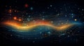 AI generated illustration of an abstract vibrant starry night sky with swirling clouds