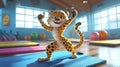 AI generated illustration of an adorable animated energetic cheetah