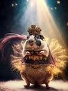 AI generated illustration of an adorable belly dancer guinea pig wearing a stylish costume Royalty Free Stock Photo