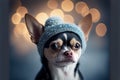 AI generated illustration of an adorable canine wearing a stylish hat Royalty Free Stock Photo