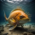 a very cute looking fish in the ocean with lots of fish Royalty Free Stock Photo