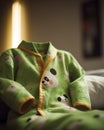 AI generated illustration of an adorable infant pajamas with a panda pattern