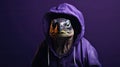 AI generated illustration of an adorable turtle donning a stylish purple hoodie