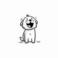 AI generated illustration of an adorable white dog sketch