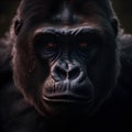 AI generated illustration of an adult gorilla in the dark