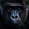 AI generated illustration of an adult gorilla in the dark