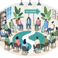 AI-Generated Illustration of an Alcoholics Anonymous Meeting