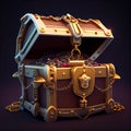 AI-generated illustration of an ancient treasure chest full of gold Royalty Free Stock Photo