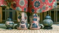 Intricate East Asian Tea Ceremony Tattoo Art on Ankles - AI generated digital art