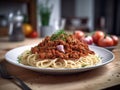 AI generated illustration of an appetizing pasta bolognese