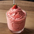 AI generated illustration of an appetizing and refreshing strawberry milkshake